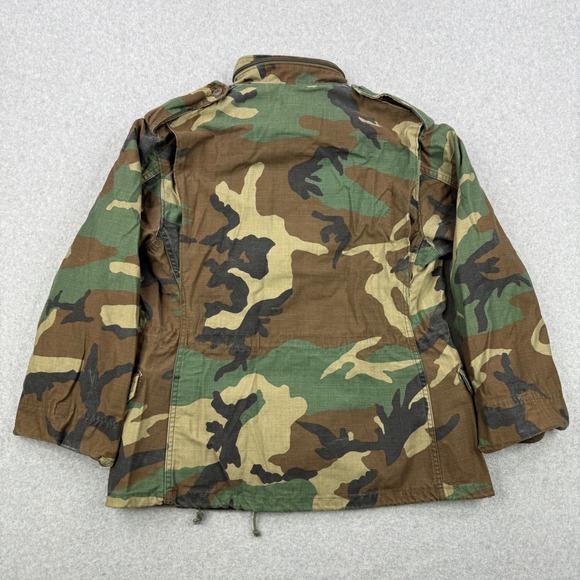 Vintage US Military M65 Field Jacket Mens Small X Short Woodland Camo Coat Lined - Picture 9 of 16